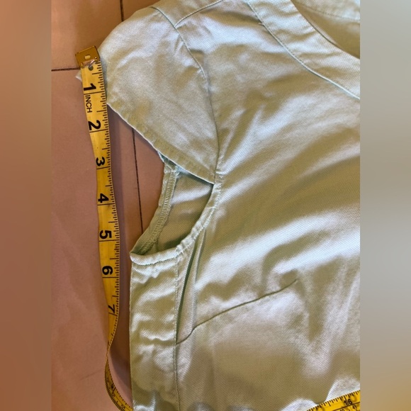 J.Crew Women's J.Crew short sleeve top fabric blouse light blue mint pullover - Picture 11 of 15